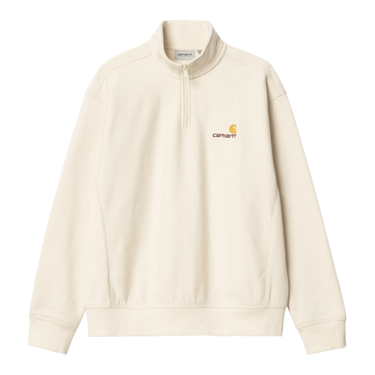 CARHARTT WIP - HALF ZIP AMERICAN SCRIPT SWEAT NATURAL