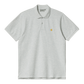 CARHARTT WIP - S/S CHASE PIQUE POLO ASH HEATHER/ GOLD